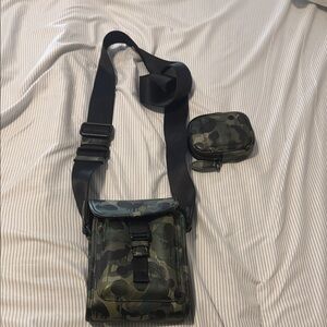 Coach Camouflage Green and Black Messenger Bag